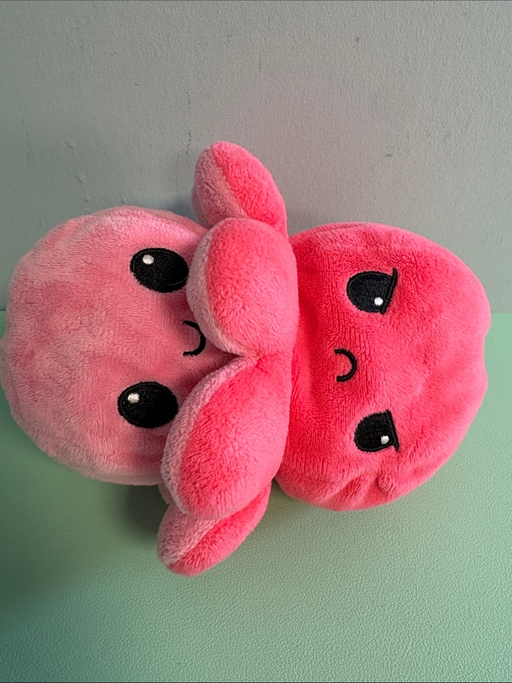 Teeturtle Happy Angry Reversible Pink Octopus Plush Stuffed Animal, Kid Plush